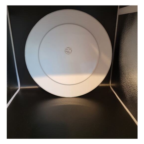 Golden Rabbit Blue Snowman Enamelware Collector Plate by Michael Sparks 12.5" - Picture 5 of 7